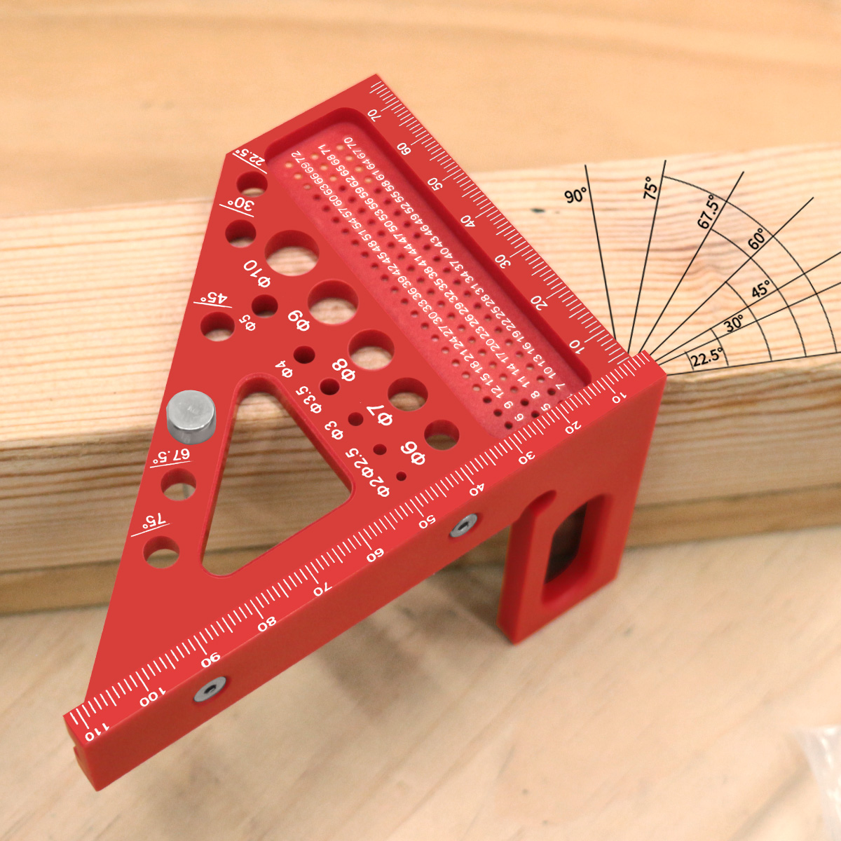 Woodworking For Engineers - 3D Multi-Angle Measuring Ruler Metric 45/90