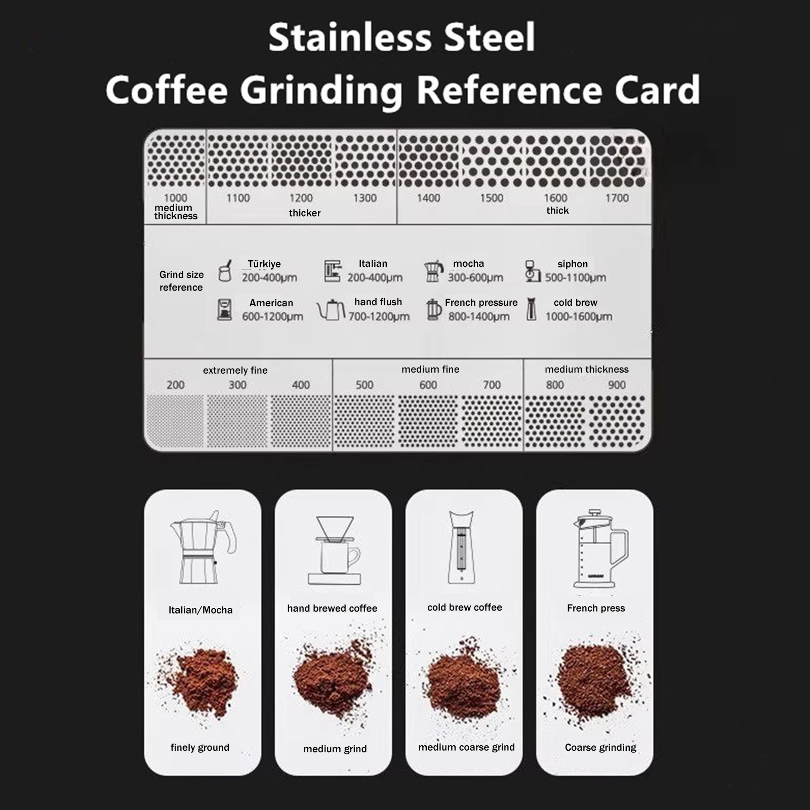 Card Scraper Steel - 1Pc Coffee Powder Grinder Thickness Comparison