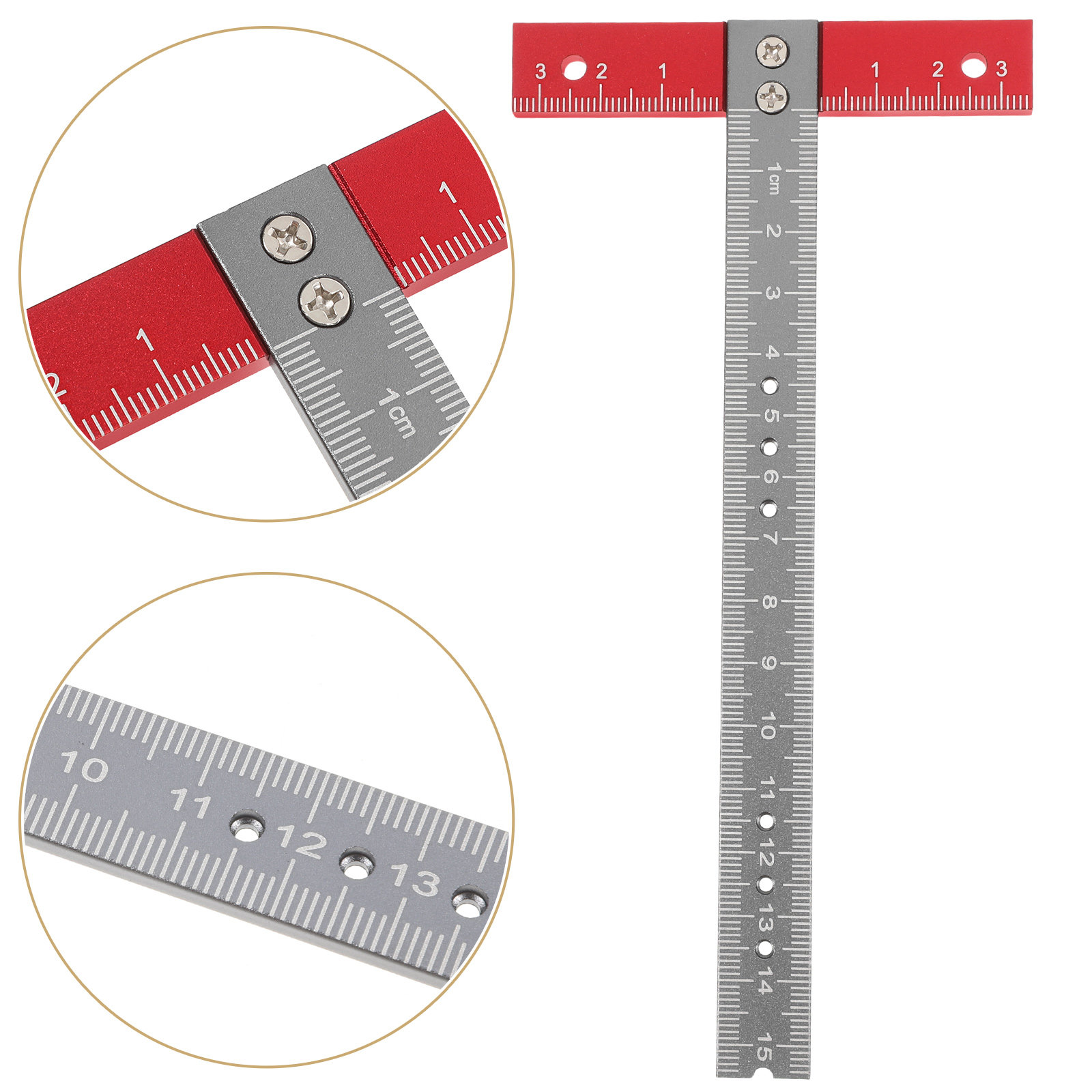 Woodworking Groove - T Ruler Aluminum Alloy Precise Right