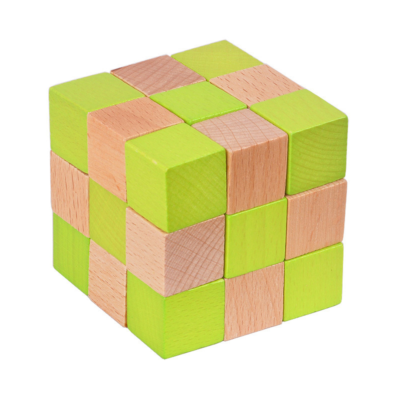 Woodworking For Beginners - Wooden Snake Cube Puzzle IQ Logic