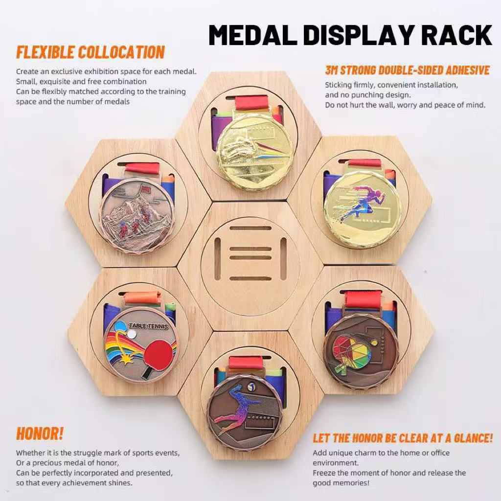 Woodworking Room - DIY Honeycomb Medal Wall Mounted Display