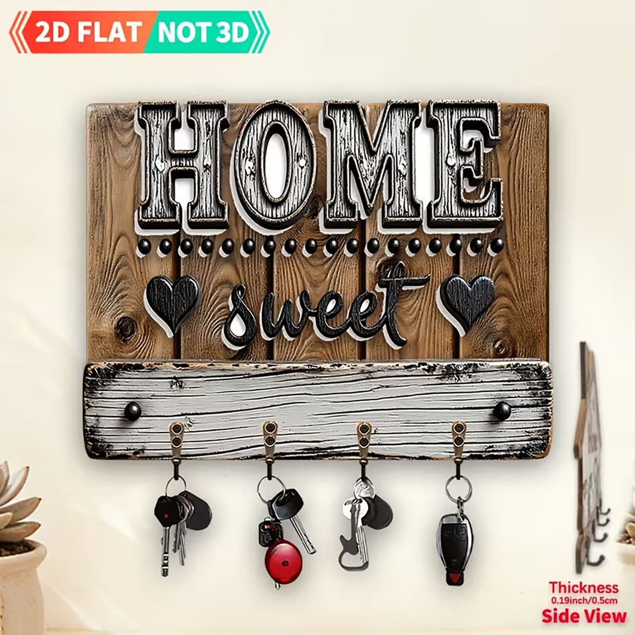 Woodworking Room - 2D flat wood key holder printed