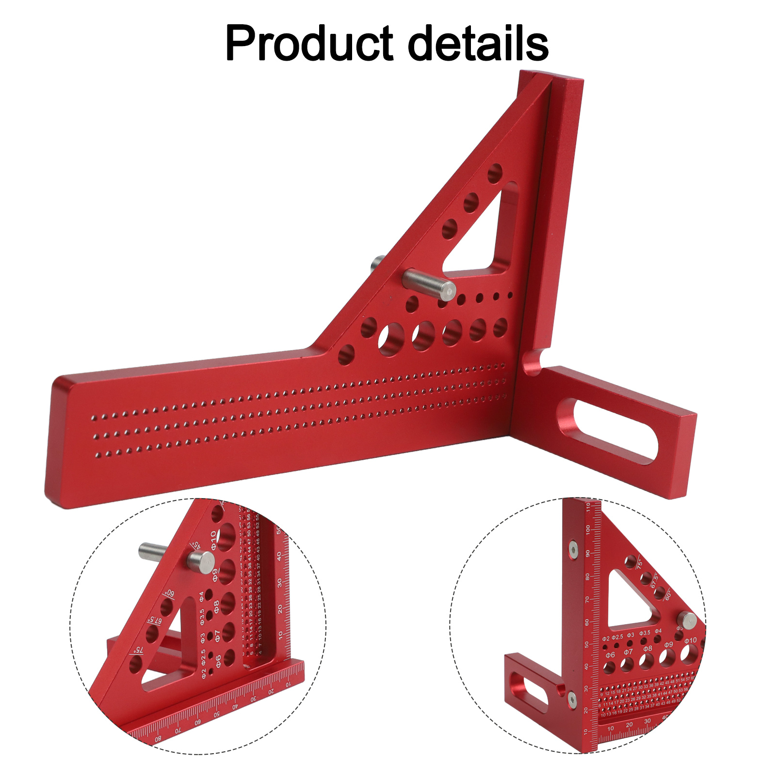Woodworking For Engineers - Red 3D Carpenter Square Ruler With