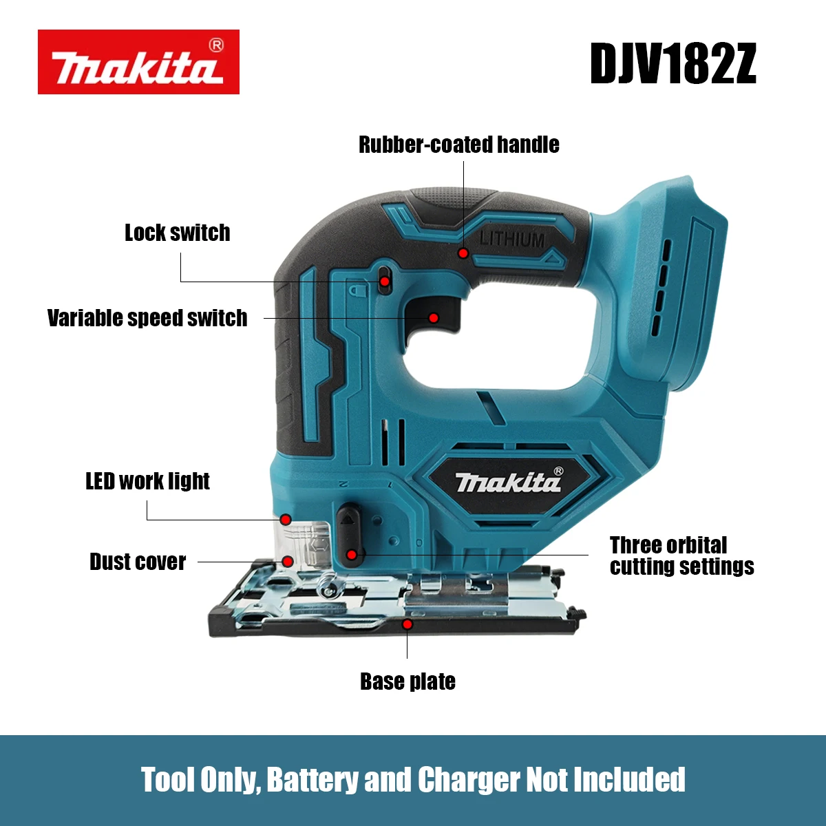 Makita DJV182Z Cordless Barrel - огляд і ціна Woodworking Jigsaw