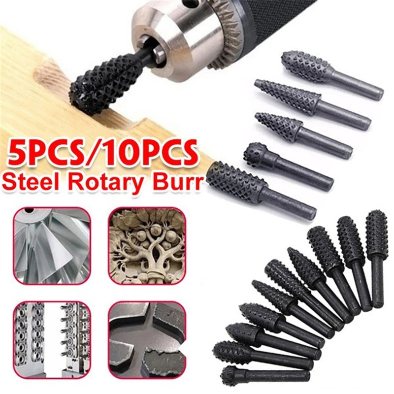 5PCS/10PCS 6mm Shank Rotary Bu - огляд і ціна Woodworking Files And Rasps