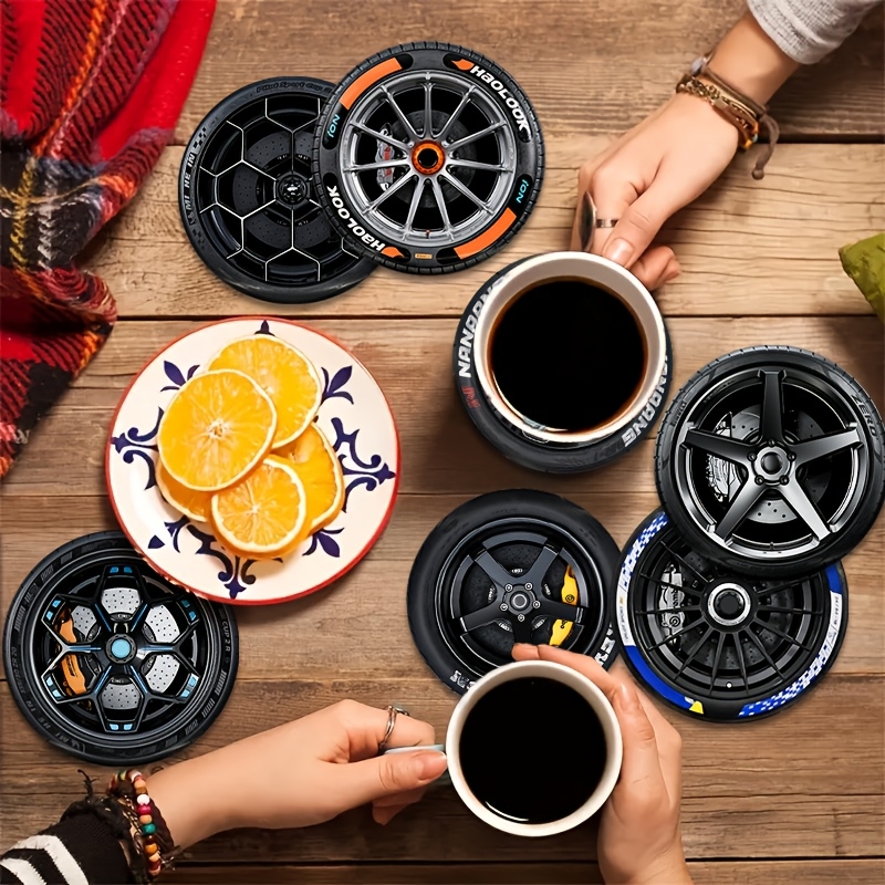 8 Pcs 2D Wooden Coasters Tire  - огляд і ціна Woodworking Room