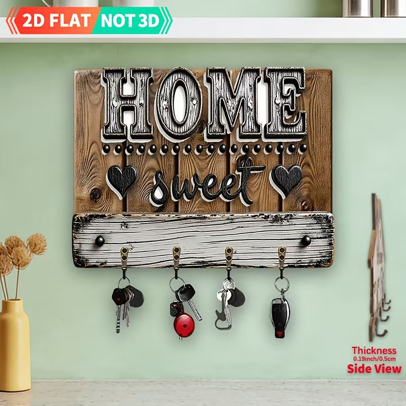 2D flat wood key holder printe - огляд і ціна Woodworking Room