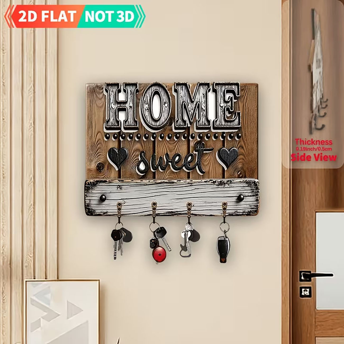 2D flat wood key holder printe - огляд і ціна Woodworking Room