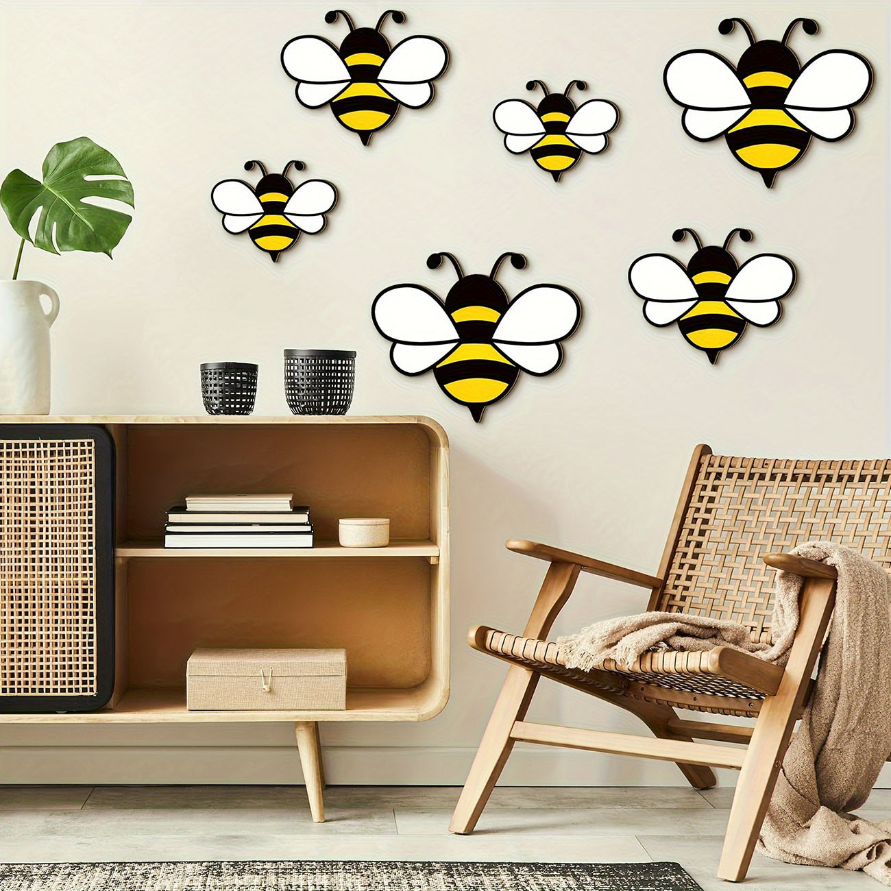 6Pcs Cute Bee Wooden Wall Stic - огляд і ціна Woodworking For Beginners