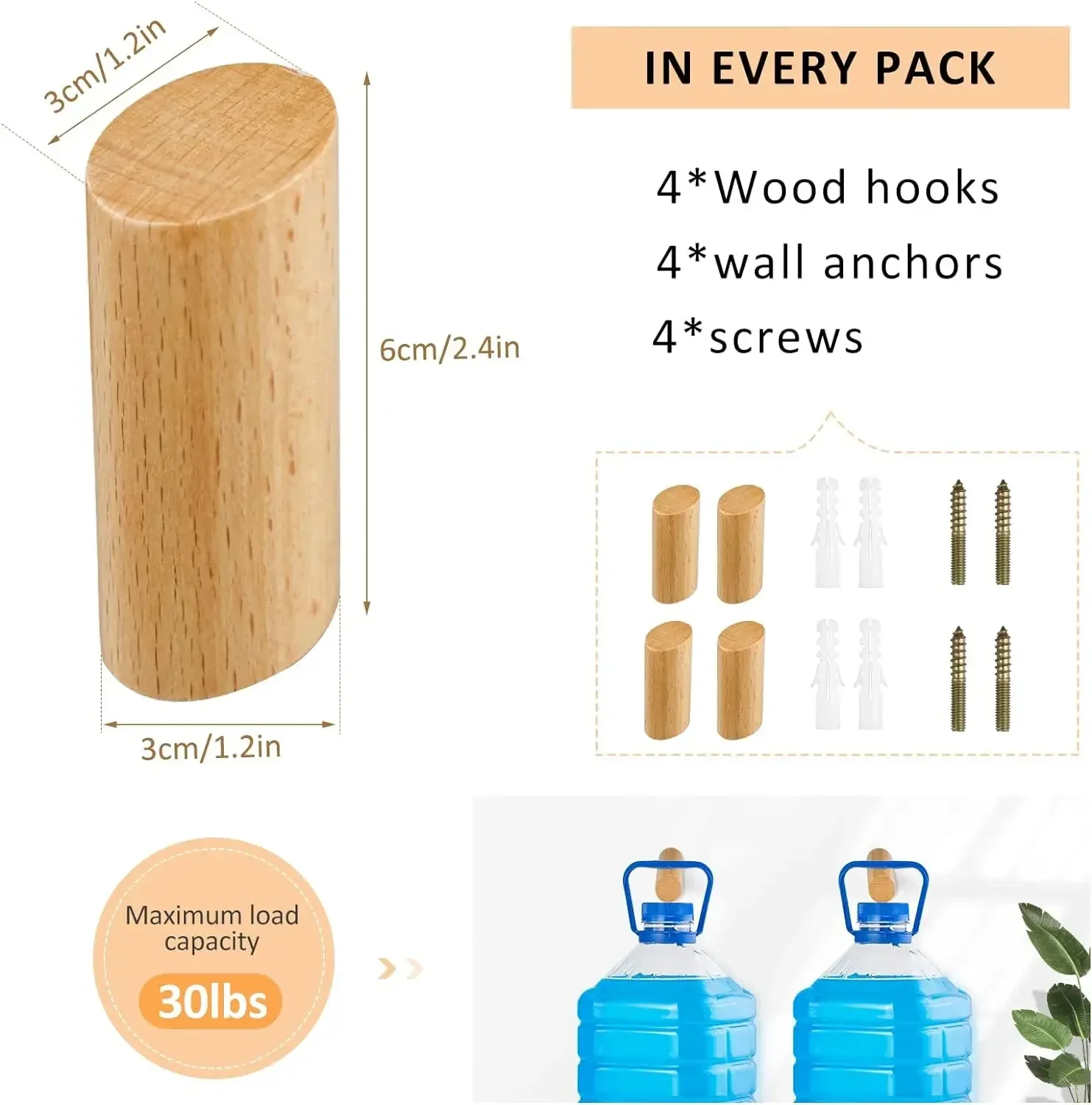 Wall Mounted Wooden Hooks for  - огляд і ціна Woodworking Room